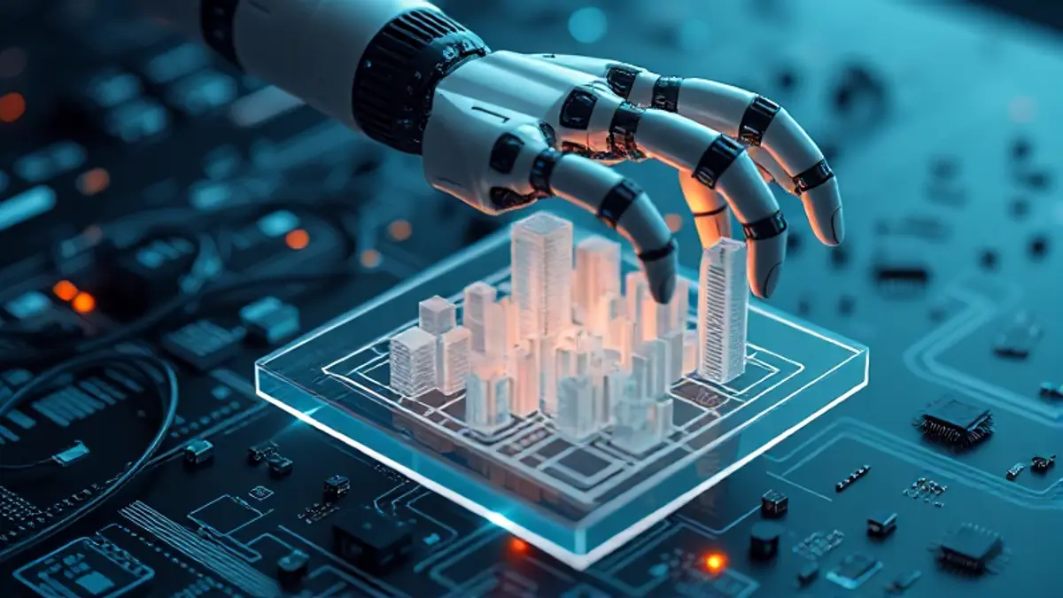 AI-generated editorial illustration for: [AINews] AMD buys World Labs for $8.2B, as Atlas solves sparse reconstruction problem for robotics, design and more