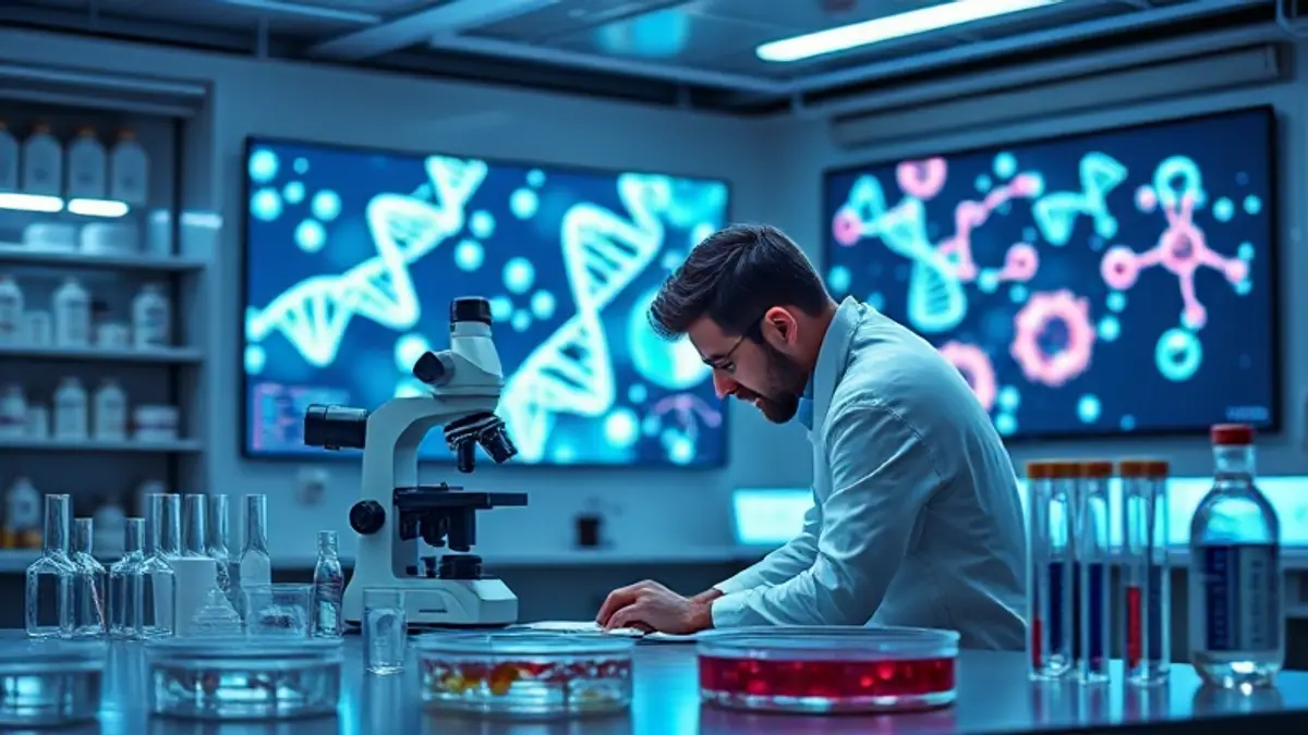 AI-generated editorial illustration for: Anthropic's AI biology lab makes its first find