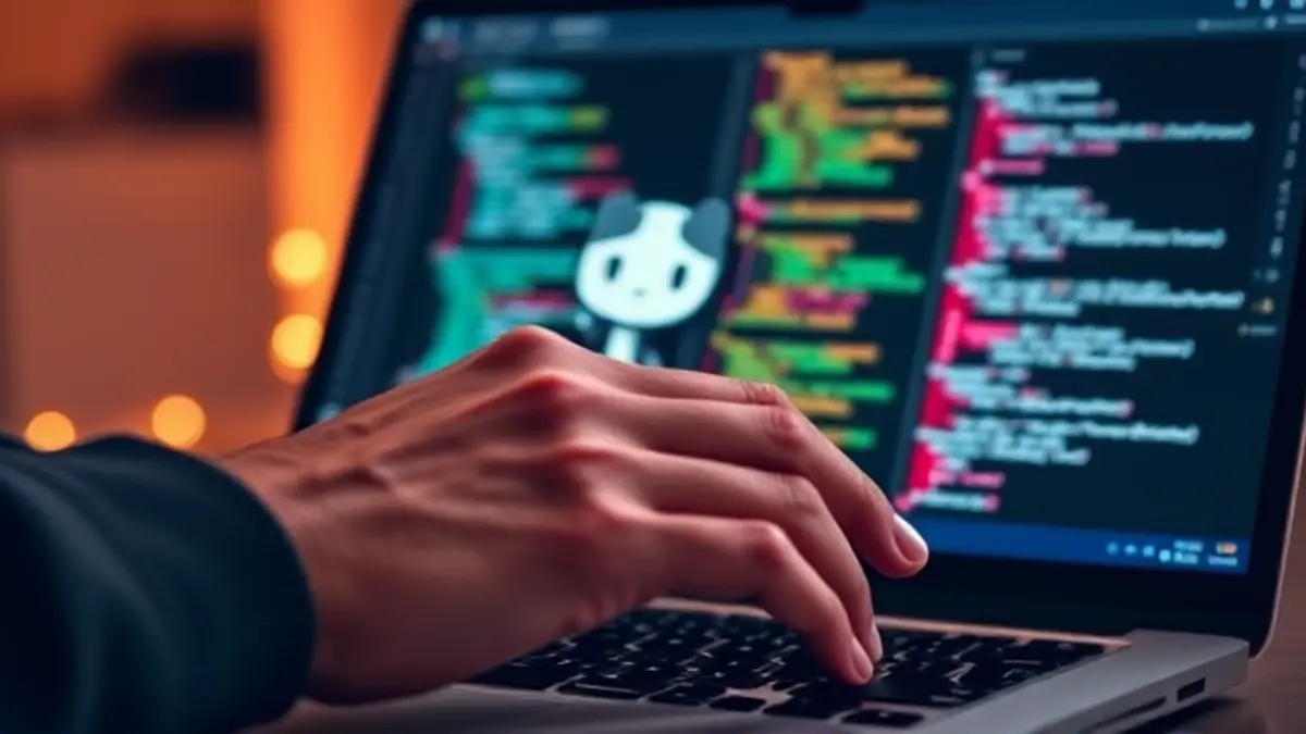 AI-generated editorial illustration for: GitHub Copilot app for Beginners: Using the diff, terminal, and browser