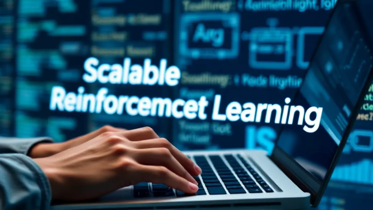 AI-generated editorial illustration for: GSPO: Towards Scalable Reinforcement Learning for Language Models