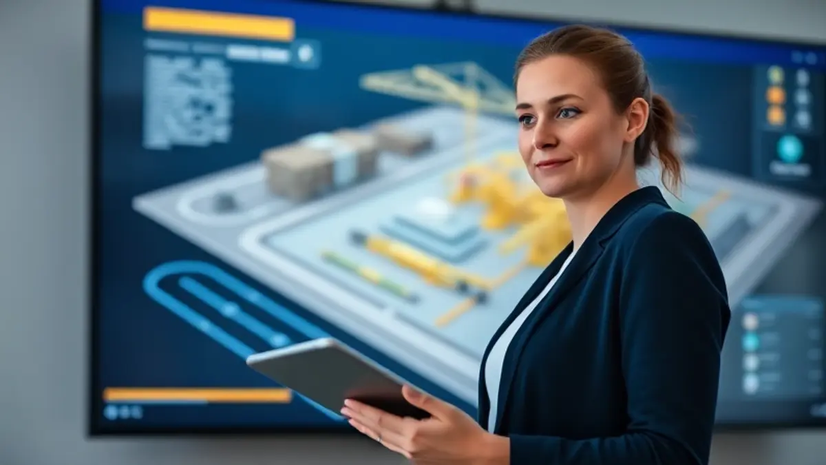 AI-generated editorial illustration for: How Kier Group’s Louisa Finlay is using Copilot to drive safety and productivity in the construction industry
