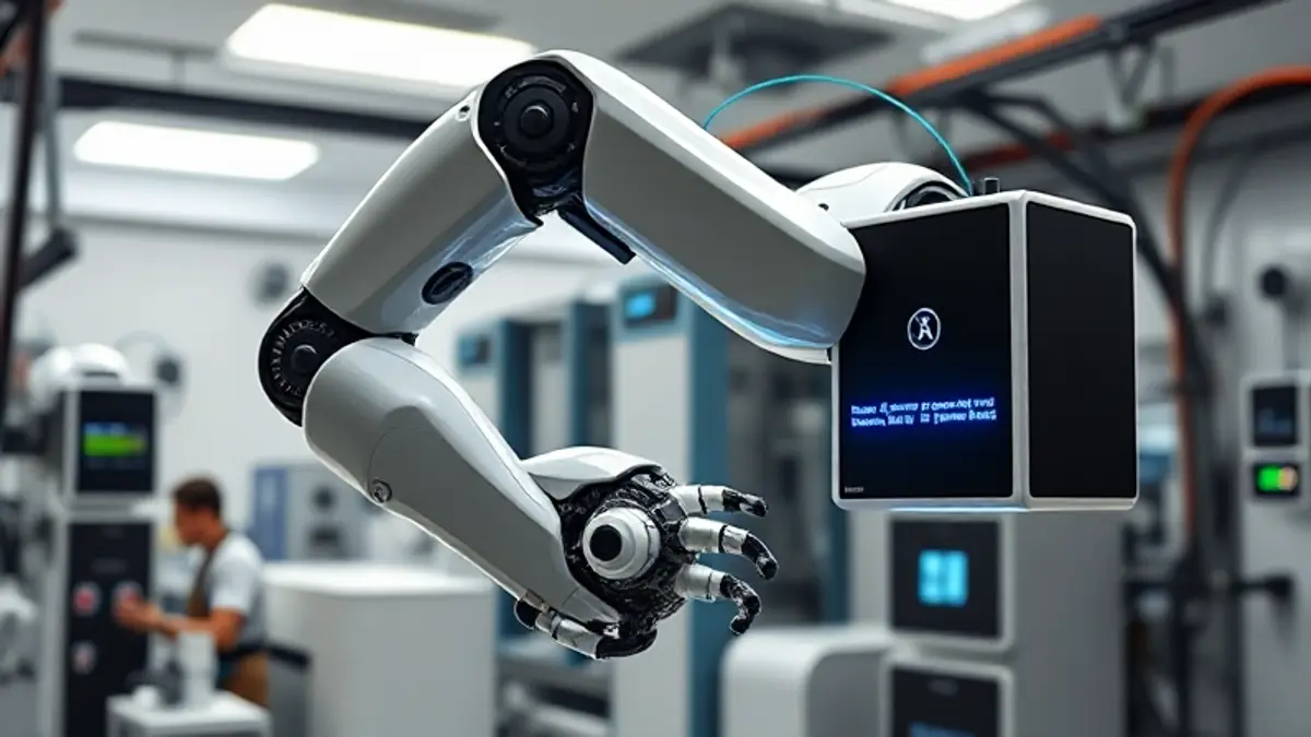 AI-generated editorial illustration for: Offloaded inference for real-world physical AI robotics