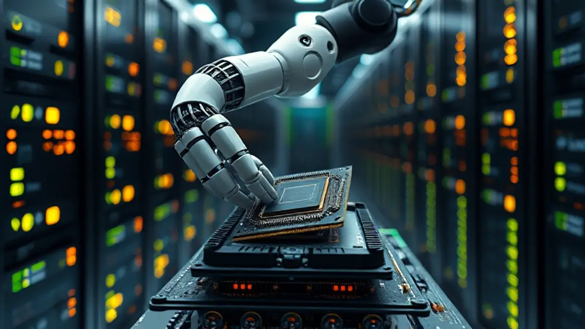 AI-generated editorial illustration for: Productive, Durable, Fungible: How NVIDIA AI Factories Maximize Return on Investment