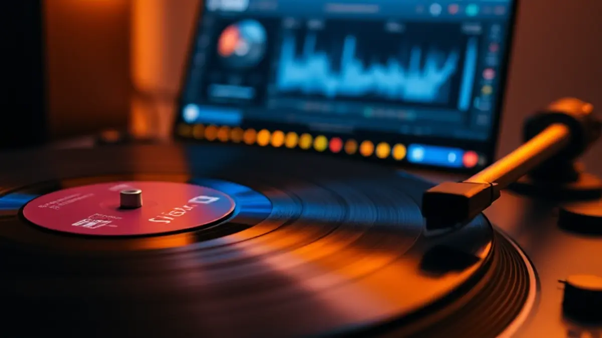 AI-generated editorial illustration for: Udio and GRAI Adopt UMG and Liquidax-Backed AI Music Patents - Billboard