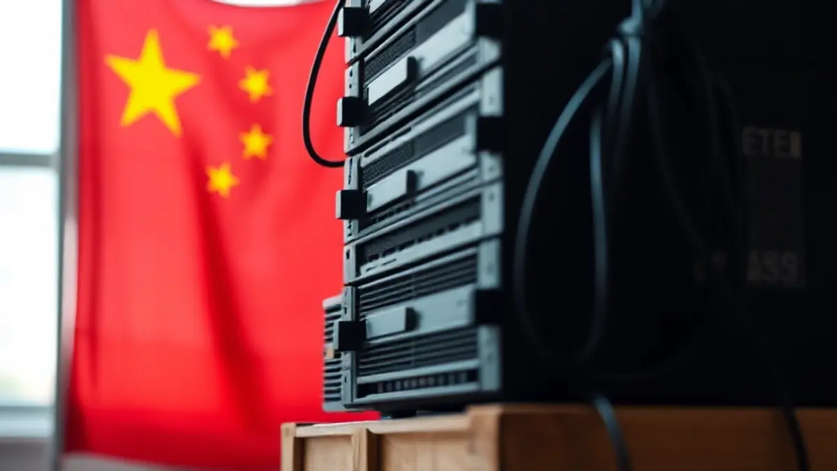 AI-generated editorial illustration for: US arrests tech CEO accused of smuggling $300M in Nvidia chips into China