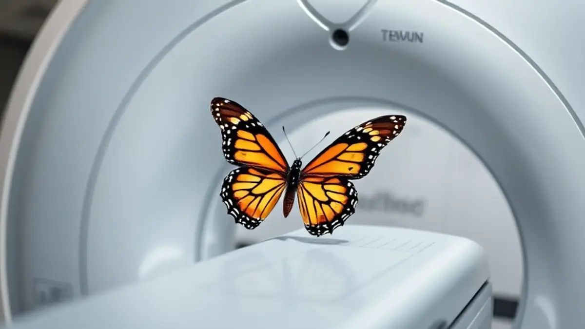 AI-generated editorial illustration for: What Butterfly’s saying about Midjourney’s ultrasonic CT plans - Medical Design & Outsourcing